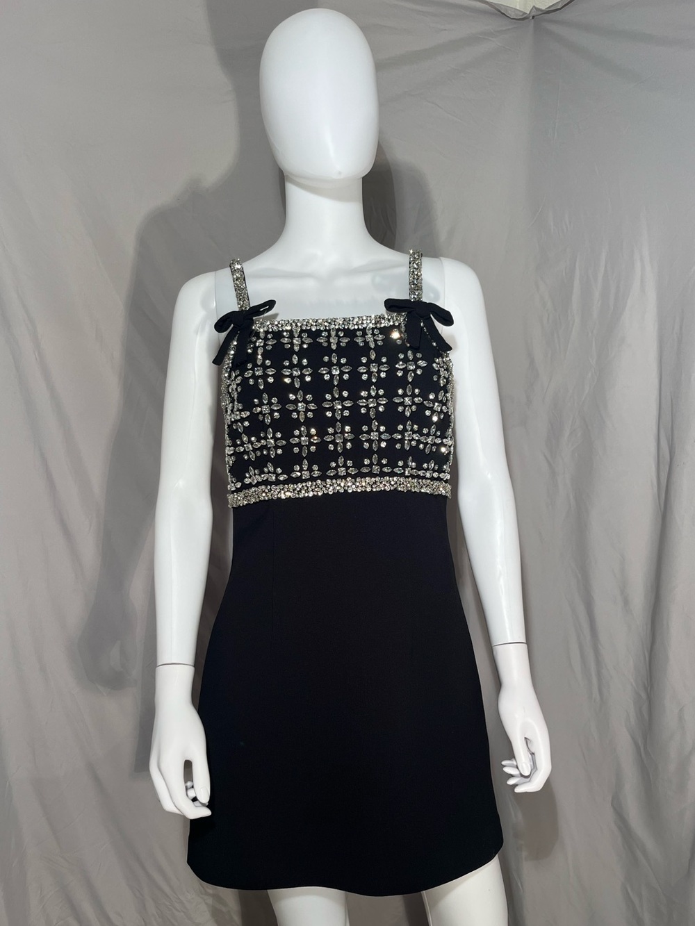 $1,050 MSRP | Rebecca Vallance - Rina Strap Mini Dress | Black | Size AU 8 / US